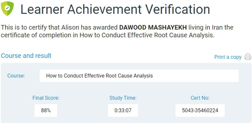 How to Conduct Effective Root Cause Analysis Certificate